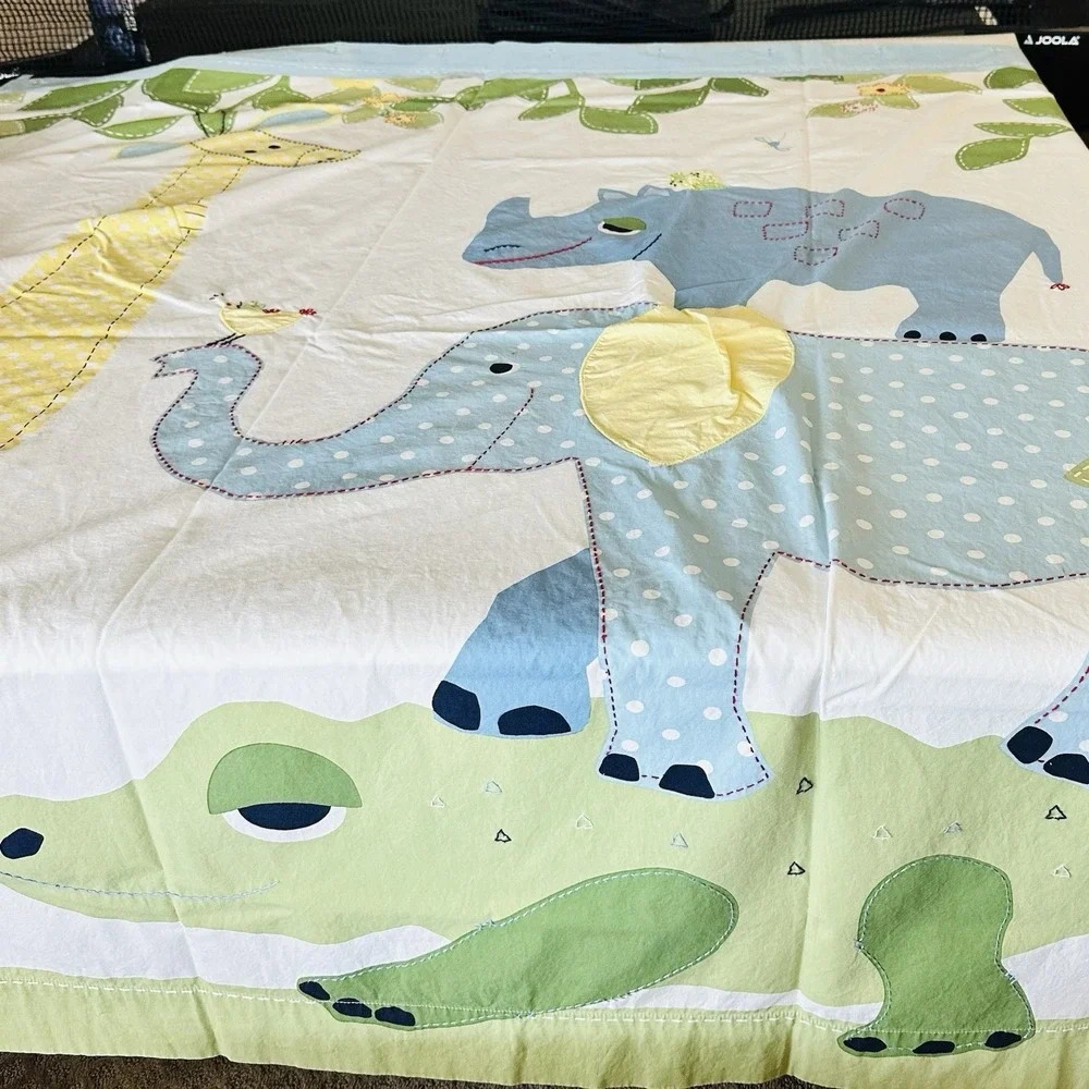 Pottery Barn Kids 100% Cotton Shower Curtain with Animal Appliqués